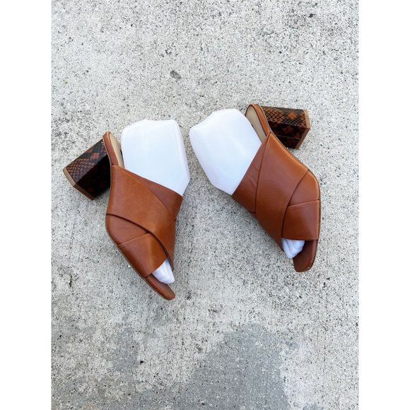 Lafayette 148 New York Kallan Snake  Embossed Block Heel Mule Sz 6.5 - Picture 2 of 8